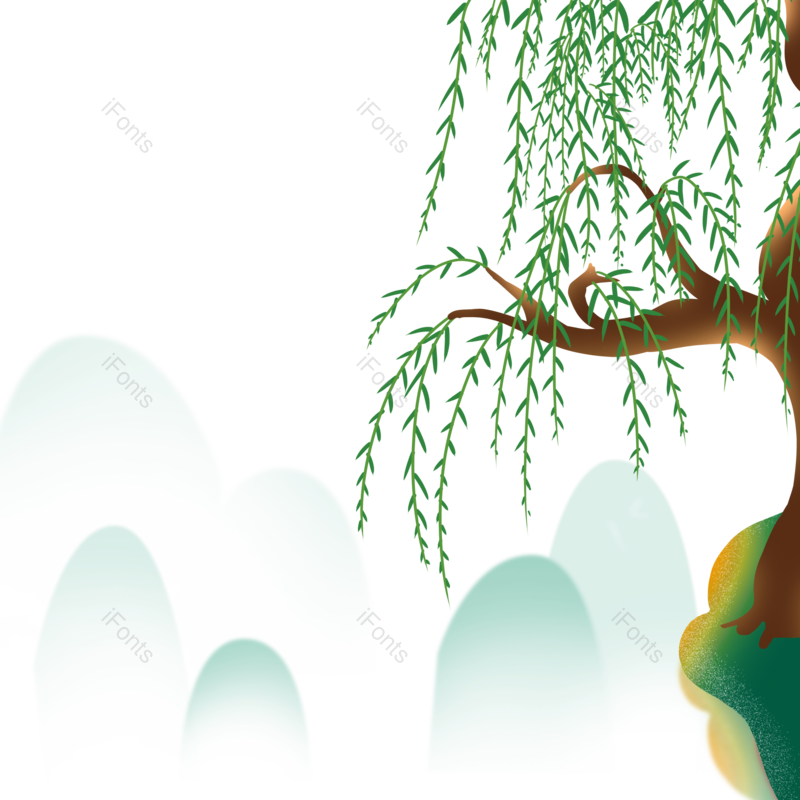 水墨图片,中国风元素,春天PNG,古风免抠素材